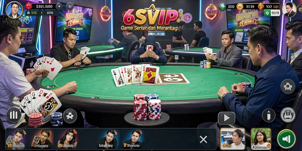 Screenshot gameplay 6SVIP yang menampilkan aksi seru poker.