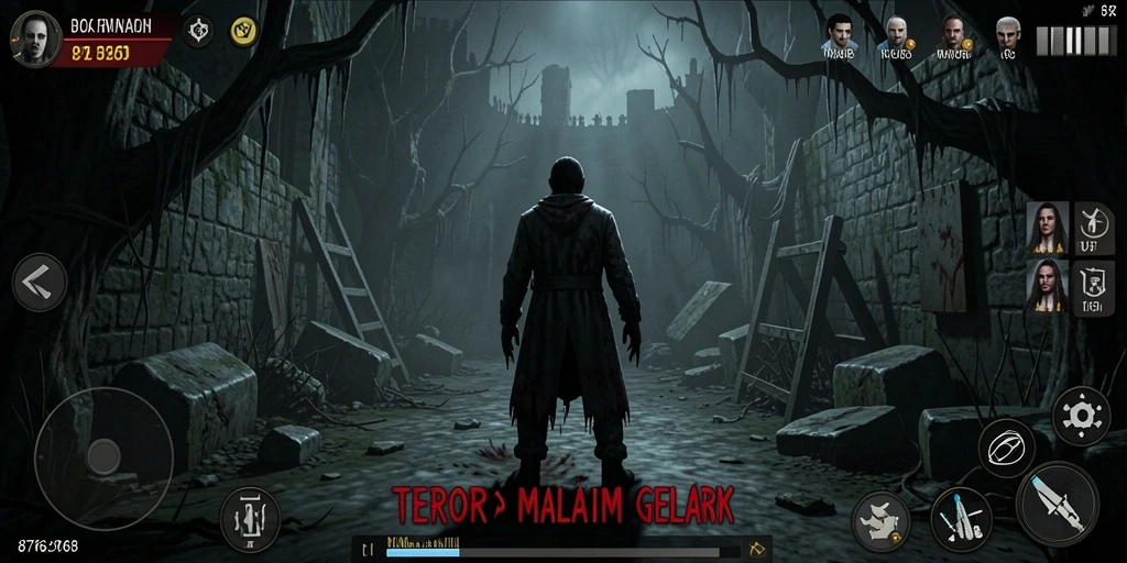 Gameplay menyeramkan dalam suasana gelap yang penuh misteri.