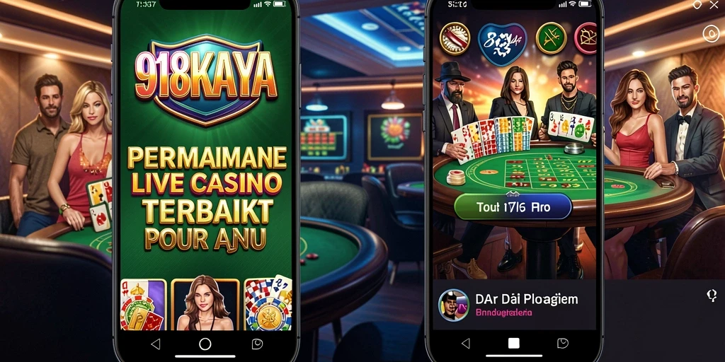 Screenshot gameplay 918KAYA yang menunjukkan interaksi dealer dan pemain dalam Live Casino.