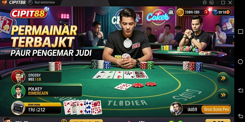 Tampilan gameplay seru dalam aplikasi CIPIT88 saat bermain Poker.
