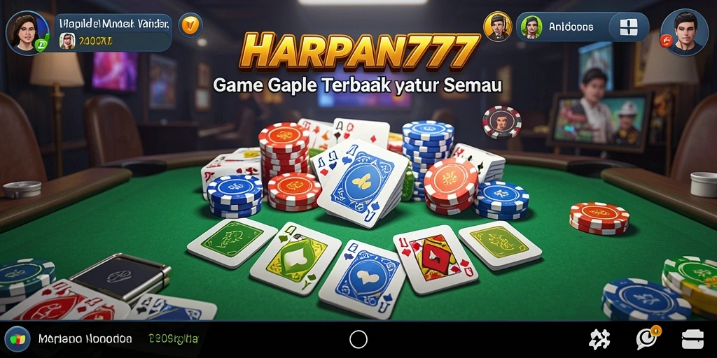 Tampilan gameplay Gaple yang menarik dan interaktif dalam HARAPAN777.