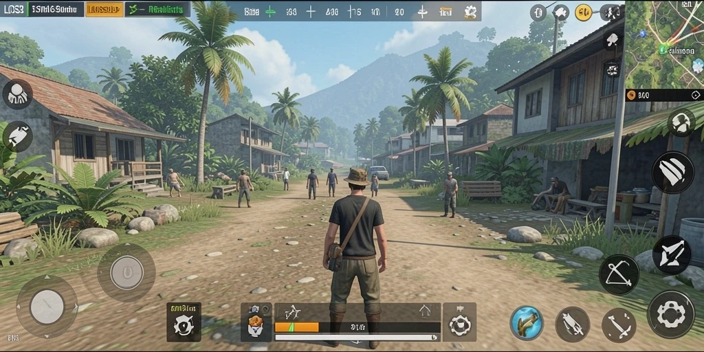 Screenshot utama menunjukkan gameplay interaktif dalam LOS303.