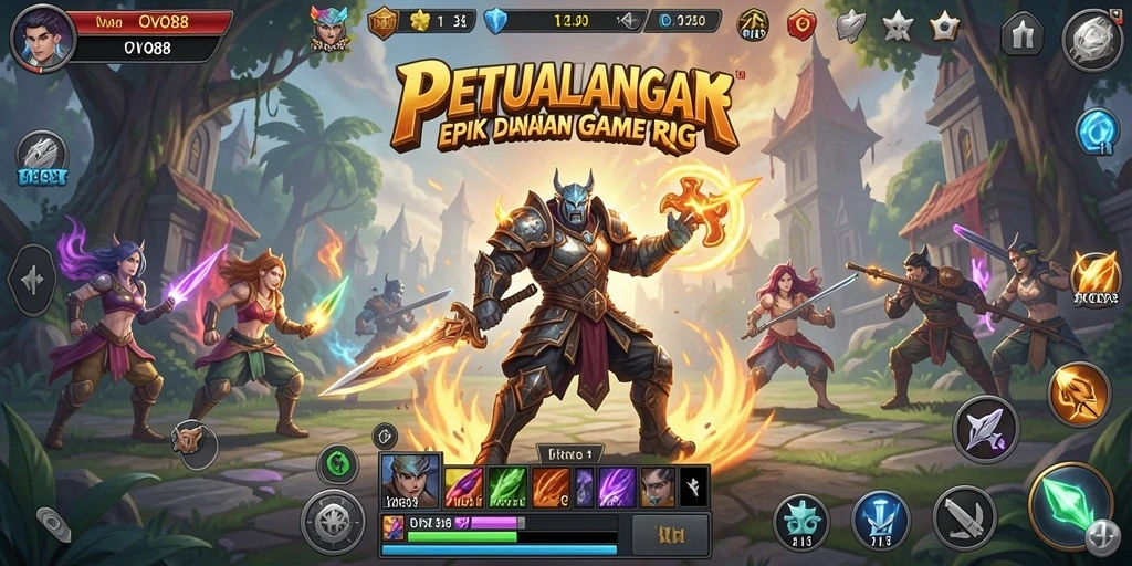 Tampilan gameplay RPG OVO88 yang menawan dan mendebarkan.