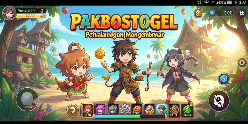 Screenshot gameplay <strong>PAKBOSTOGEL</strong> menampilkan karakter anime yang sedang bertarung.