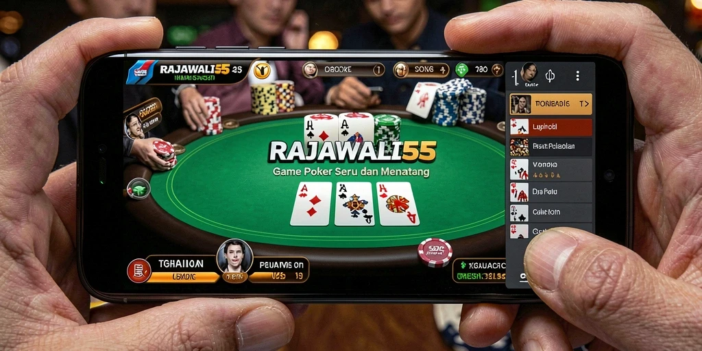 Screenshot gameplay RAJAWALI55 yang menampilkan serunya permainan Poker.