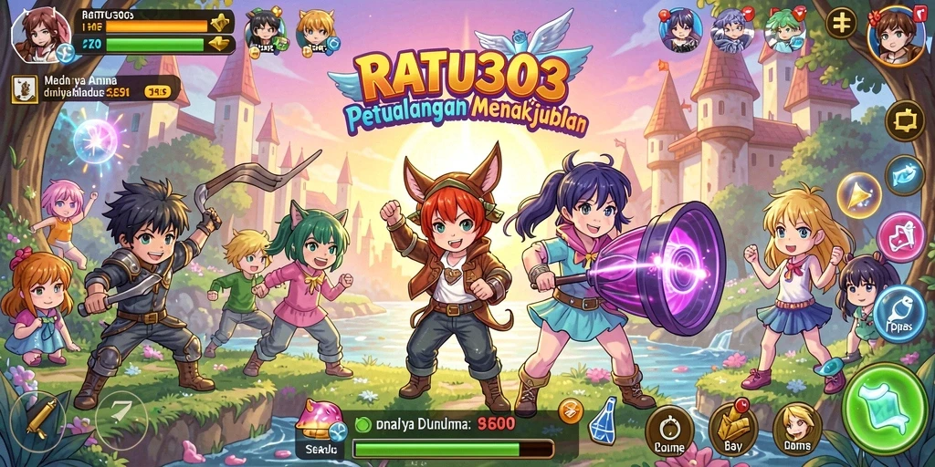 Tampilan gameplay seru di dunia anime yang menakjubkan.