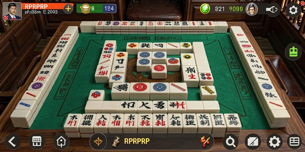 Tampilan gameplay <strong>RPRPRP</strong> yang seru dan menantang dalam permainan Mahjong.