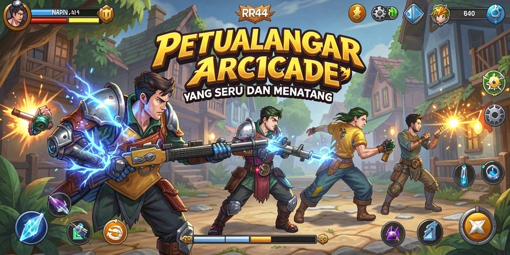 Tampilan gameplay seru dari RR44 dengan aksi Arcade yang mendebarkan.