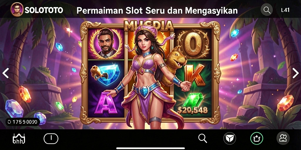 Tampilan gameplay menarik dari SOLOTOTO dengan berbagai tema slot.