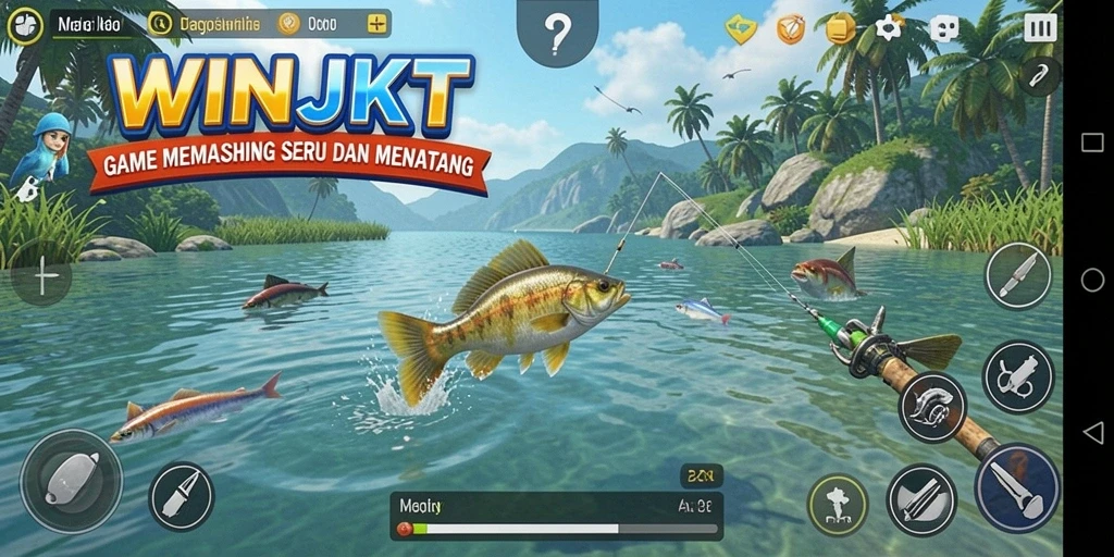 Tangkapan ikan yang mengesankan di layar game WINJKT.